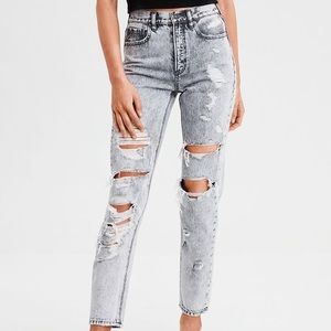 American Eagle acid wash mom jeans